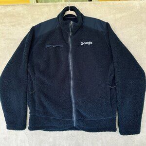 Fossa Google Full Zip Fleece Tech Promo IT Jacket 2XL Navy Blue Fuzzy Chest 50"